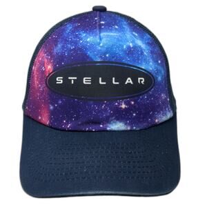 Stellar Trucker Hat Blue One Size Galaxy Print Mesh Back Snapback VBS 2023
